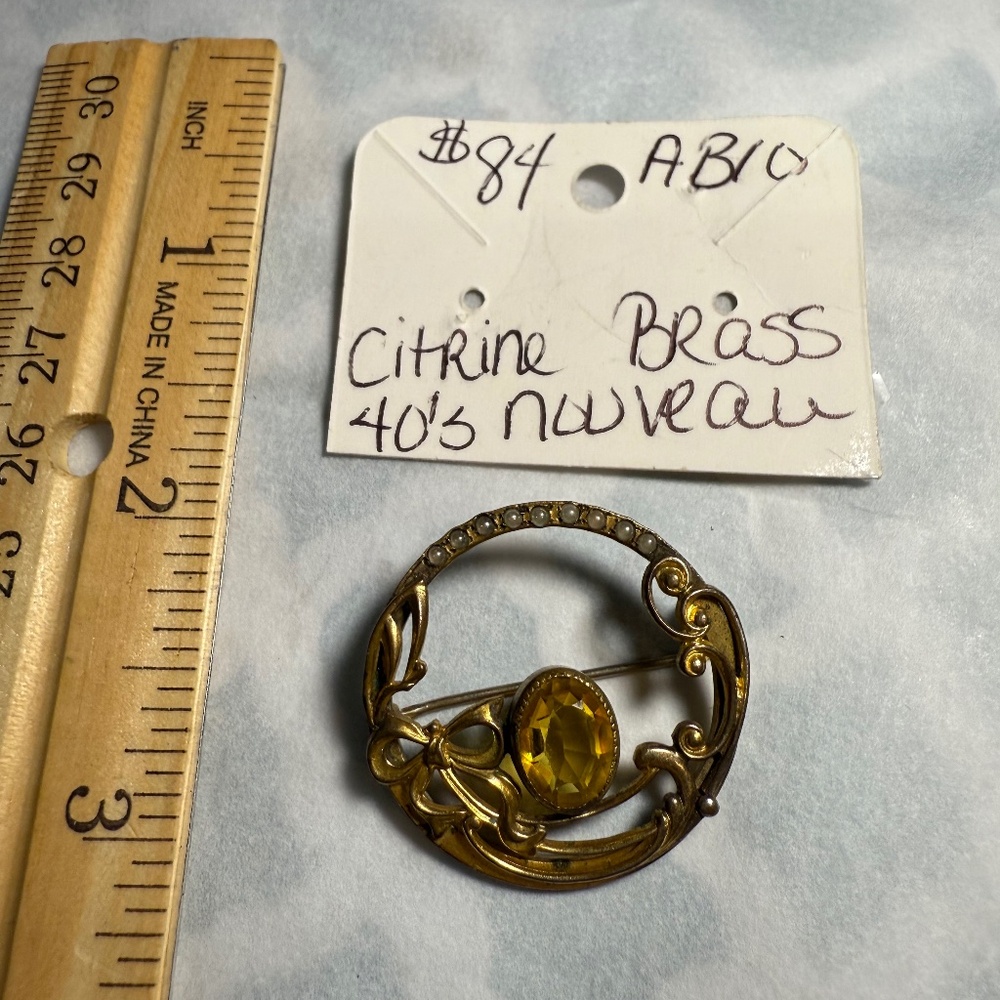 Citrine Art Nuevo Brooch